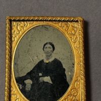 Ruby Ambrotype of Woman with Hand Tinting Ninth Plate 8 (in lightbox)