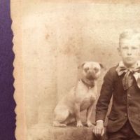 Schutte Baltimore Photographer Cabinet Card Young Boy with His Dog on Table 2.jpg