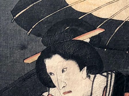 Toyokuni III Kunisada Utagawa Japanese Oban Woodblock Samurai with Umbrella 10.jpg