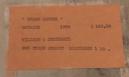 William O. Steinmetz 1956 Gouache Title Horse Dancer 3.jpg